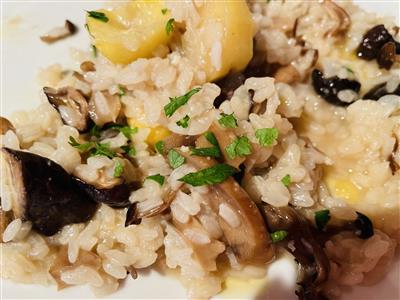 茸と栗のリゾットは美味しかったのでおうちごはんで挑戦してみます。